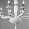 Lampadario Classico 8 Luci Vetro Fatto a Mano Rigaton e Metallo - Fievole