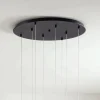 Lampadario con Base Rotonda in Metallo Verniciato Color Nero e Luce LED - Carpino