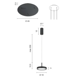 Lampadario con Base Rotonda in Metallo Verniciato Color Oro e Luce LED - Carpino