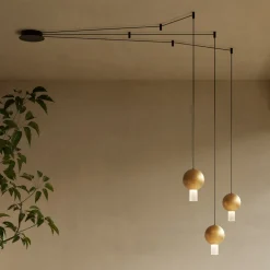 Lampadario con Cilindri in Vetro Canneté Made in Italy - Oris