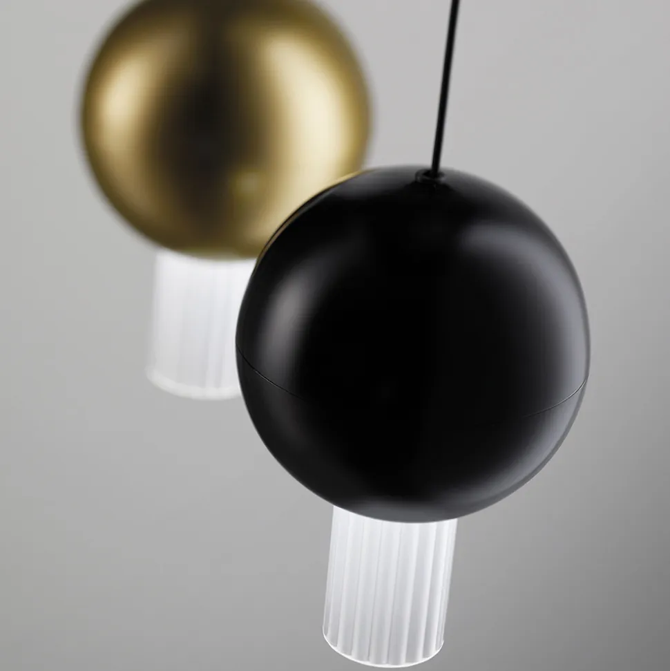 Lampadario con Cilindri in Vetro Canneté Made in Italy - Oris