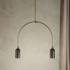 Lampadario con 2 Luci in Diverse Finiture Made in Italy - Signora