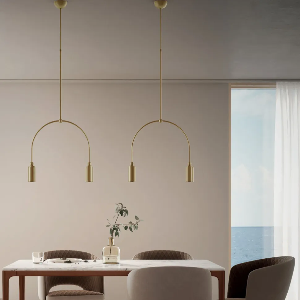 Lampadario con 2 Luci in Diverse Finiture Made in Italy - Signora