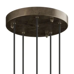 Lampadario con 6 Luci in Ferro e Vetro Made in Italy - Nuvoloso