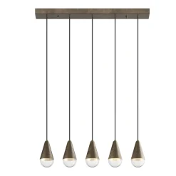 Lampadario con 5 Luci in Ferro e Vetro Made in Italy - Nuvoloso