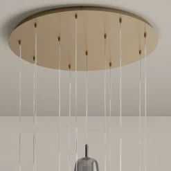 Lampadario con 12 Luci in Vetro e Filo Trasparente Made in Italy - Trilly