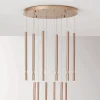 Lampadario con 12 Luci LED in Metallo Verniciato e Cavi Regolabili - Larice