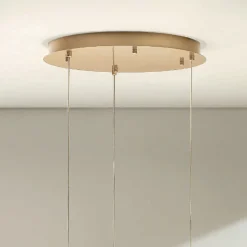 Lampadario con 3 Luci LED in Metallo Verniciato e Vetro Opzionale - Cedro