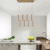 Lampadario con Montatura Metallica Verniciata Oro e Cavi Regolabili - Betulla