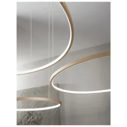 Lampadario con 2 o 3 Luci LED Rotonde Orizzontali in Metallo Verniciato - Gelso