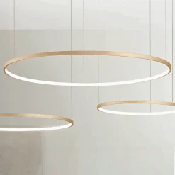 Lampadario con 2 o 3 Luci LED Rotonde Orizzontali in Metallo Verniciato - Gelso