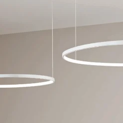 Lampadario con 2 o 3 Luci LED Rotonde Orizzontali in Metallo Verniciato - Gelso