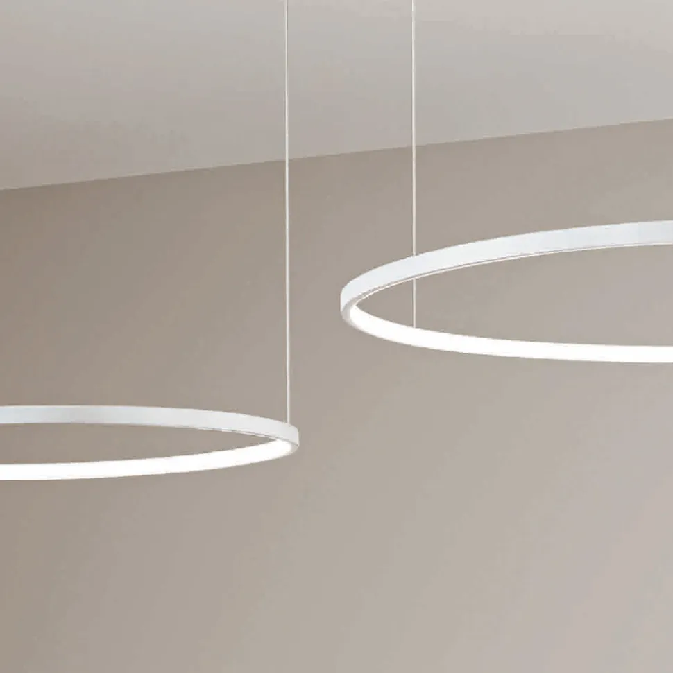 Lampadario con 2 o 3 Luci LED Rotonde Orizzontali in Metallo Verniciato - Gelso