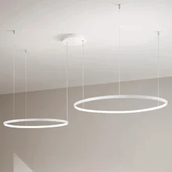Lampadario con 2 o 3 Luci LED Rotonde Orizzontali in Metallo Verniciato - Gelso