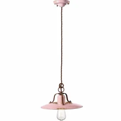 Lampadario country in ceramica e metallo Monica Ferroluce