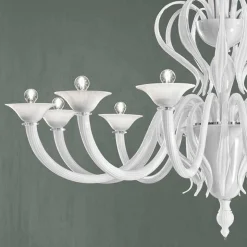 Lampadario da 12 Luci in Vetro di Venezia Realizzato a Mano in Italia - Agustina