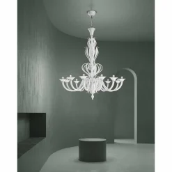 Lampadario da 12 Luci in Vetro di Venezia Realizzato a Mano in Italia - Agustina