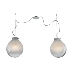 Lampadario Decentrato in Vetro Incamiciato a Mano Made in Italy - Iride