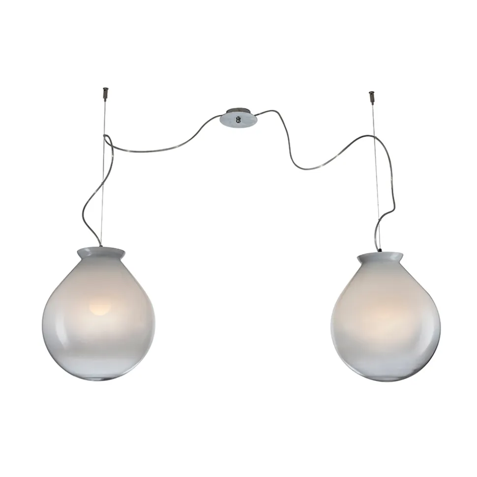 Lampadario Decentrato in Vetro Incamiciato a Mano Made in Italy - Iride