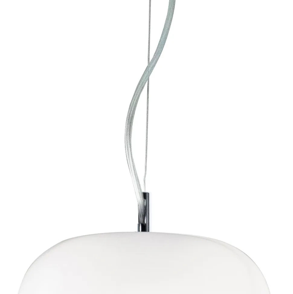 Lampadario Decentrato Tre Lumi in Vetro Veneziano Made in Italy - Soffio