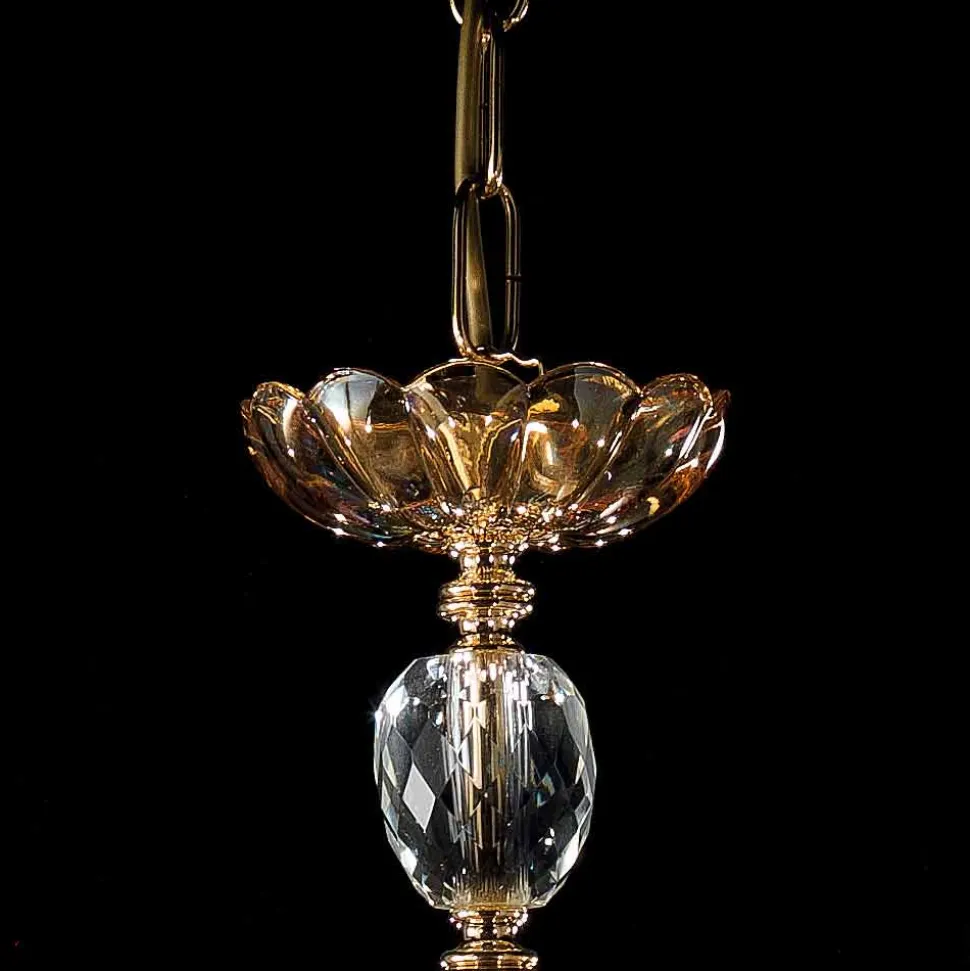 Lampadario design classico a 6 luci in vetro e cristallo Belle