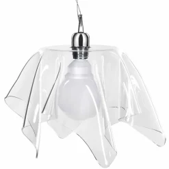 Lampadario design trasparente con drappeggio Dafne made in Italy