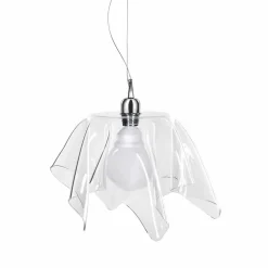 Lampadario design trasparente con drappeggio Dafne made in Italy
