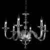 Lampadario di design a 6 luci in vetro e cristallo Ivy, made in Italy