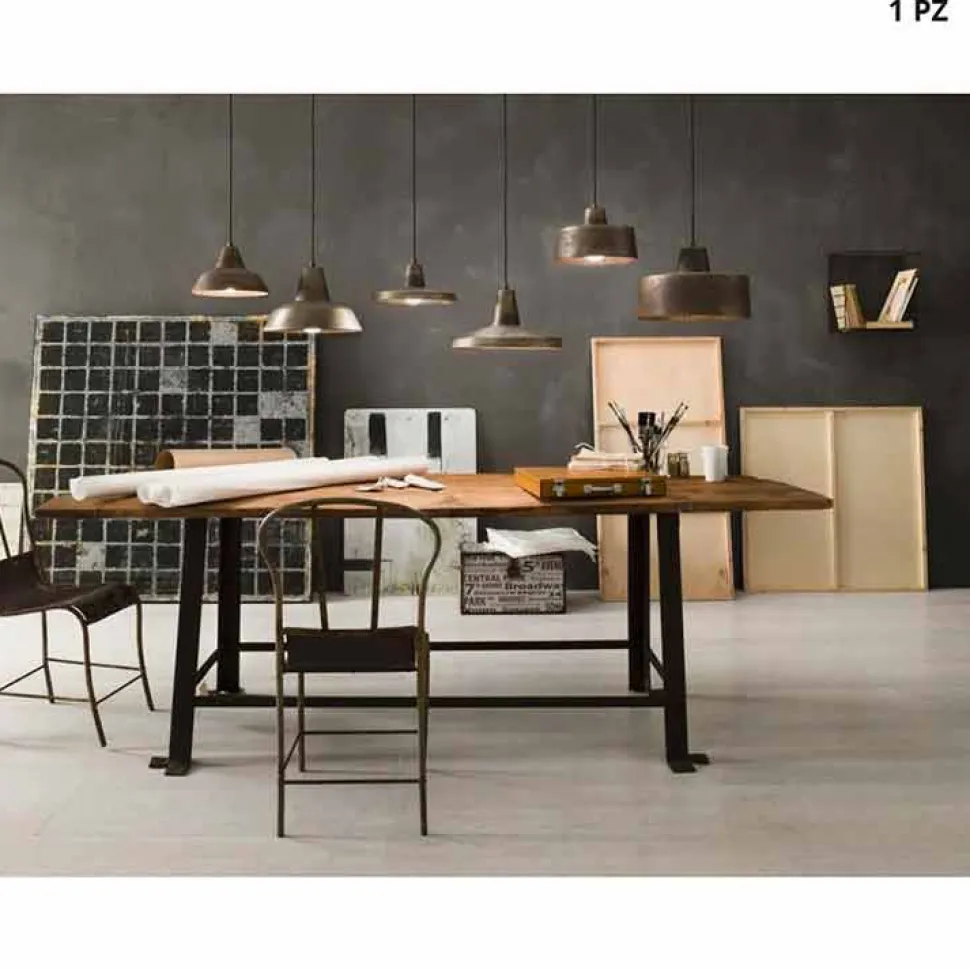 Lampadario di design stile industriale in ferro anticato Monica