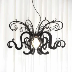 Lampadario di moderno design in plexiglass prodotto in Italia, Malito