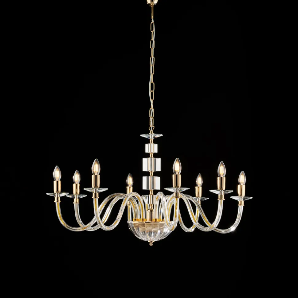 Lampadario in con Vetro e Strass Made in Italy - Innsbruck