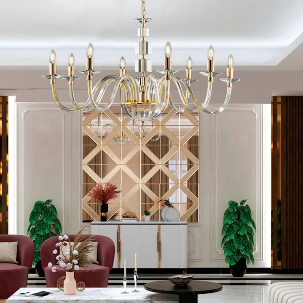 Lampadario in con Vetro e Strass Made in Italy - Innsbruck