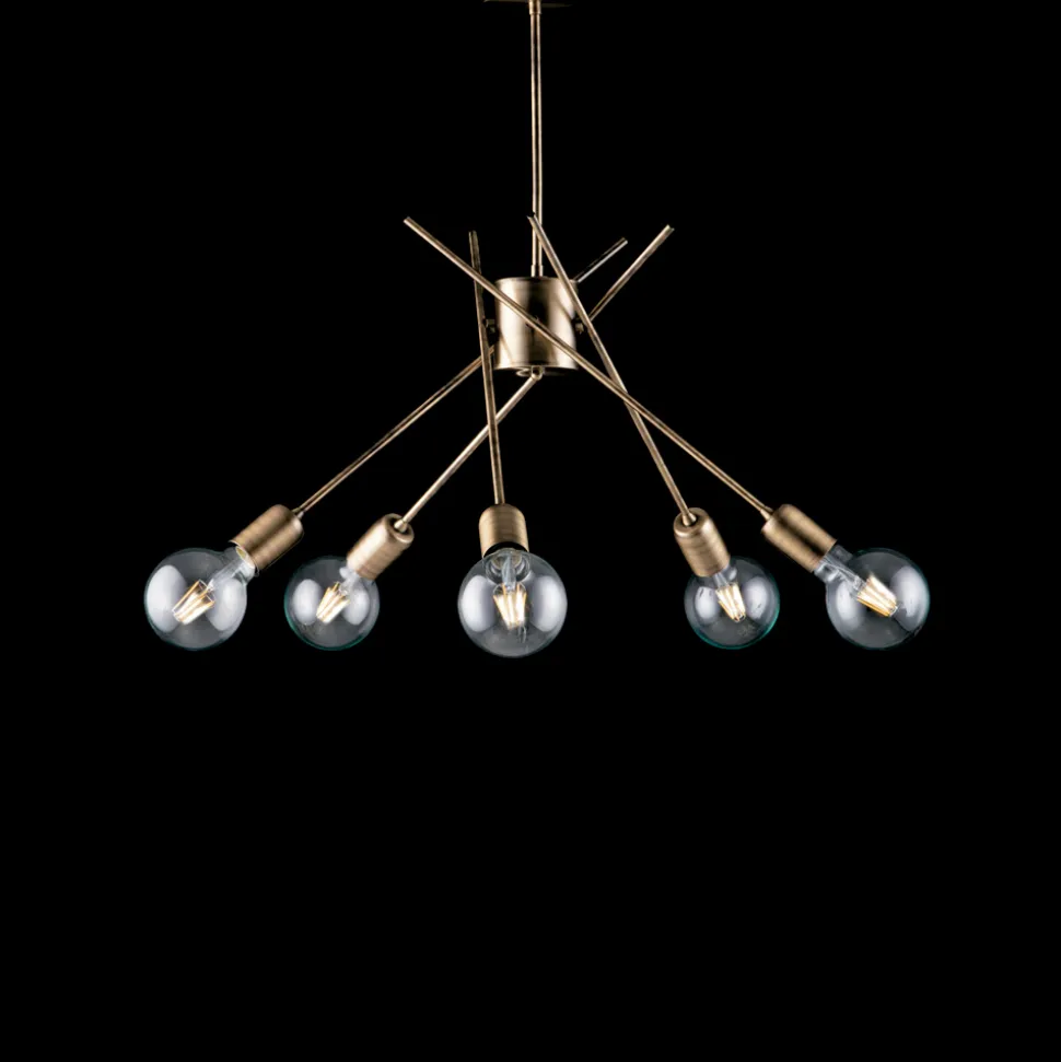 Lampadario in Ferro Bronzato Spazzolato Made in Italy - Varsavia