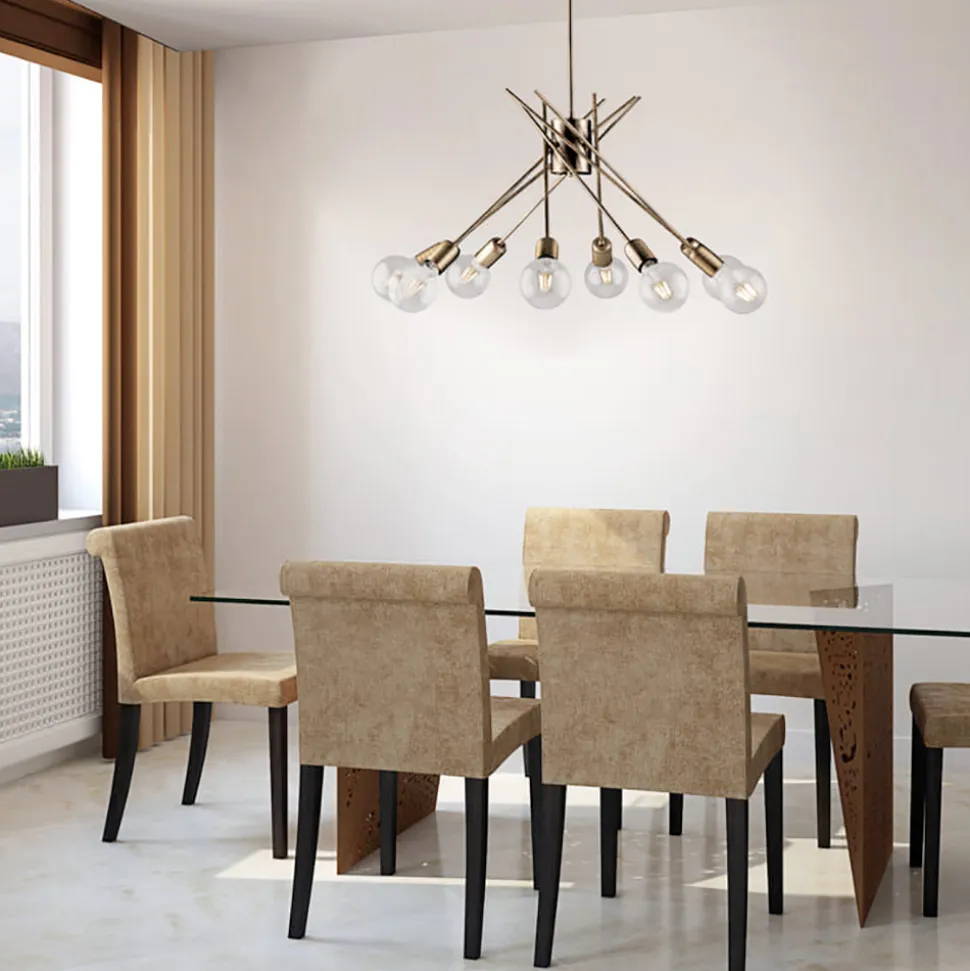 Lampadario in Ferro Bronzato Spazzolato Made in Italy - Varsavia