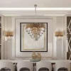 Lampadario in Ferro Dorato con Strass Made in Italy - Parigi