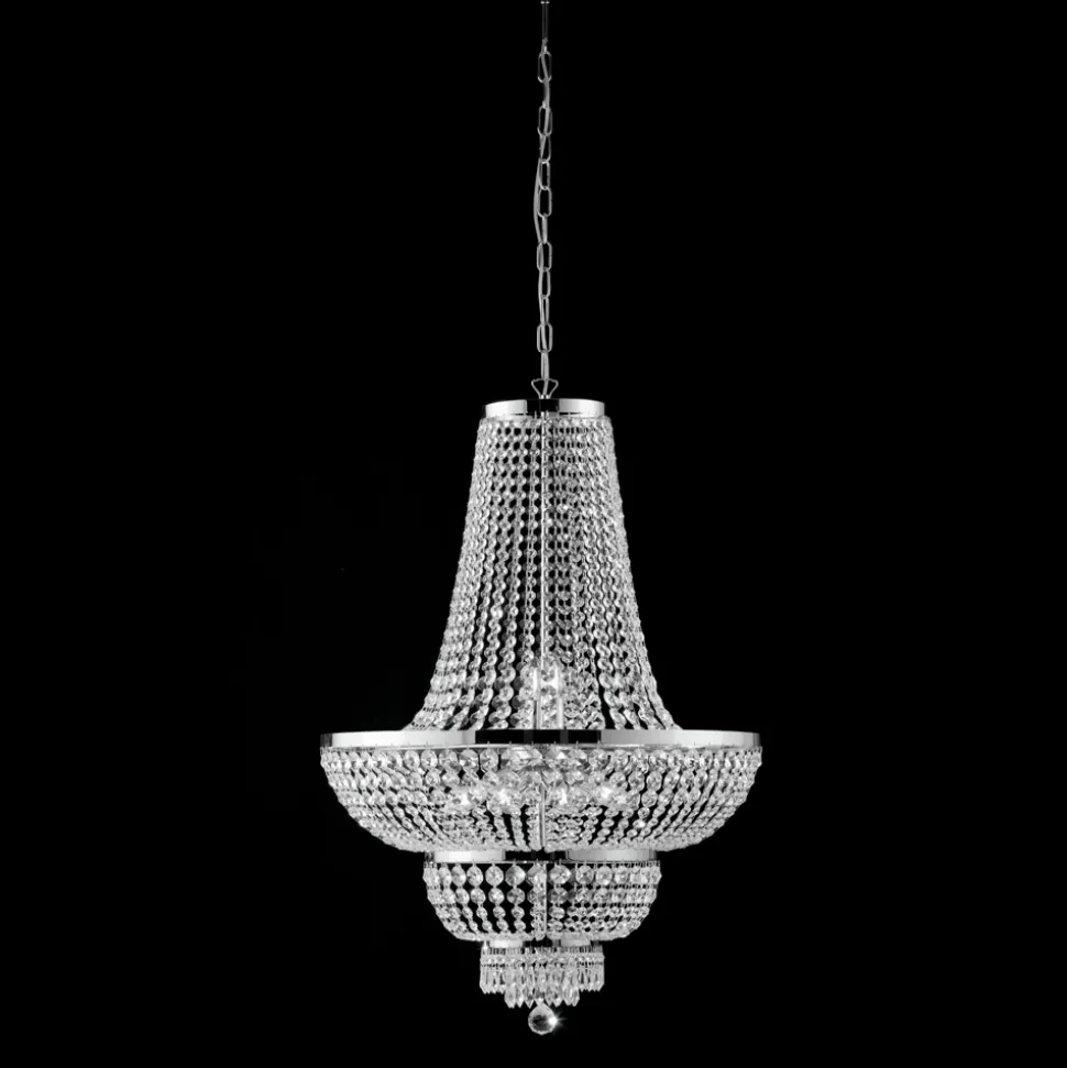 Lampadario in Ferro Dorato con Strass Made in Italy - Austria