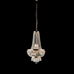 Lampadario in Ferro Dorato con Strass Made in Italy - Austria