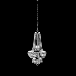 Lampadario in Ferro Dorato con Strass Made in Italy - Austria