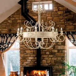 Lampadario in Ferro Laccato e Ruggine Made in Italy per Arredare L’interno - Texas
