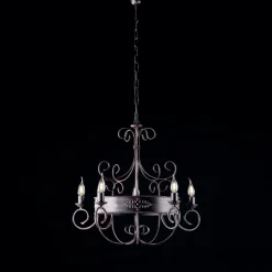 Lampadario in Ferro Laccato e Ruggine Made in Italy per Arredare L’interno - Texas