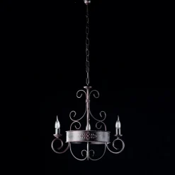 Lampadario in Ferro Laccato e Ruggine Made in Italy per Arredare L’interno - Texas