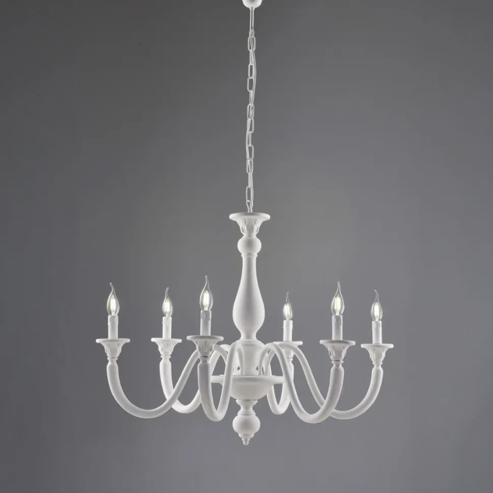 Lampadario in Legno con Paralumi a Candela Made in Italy - Siena