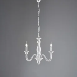 Lampadario in Legno con Paralumi a Candela Made in Italy - Siena