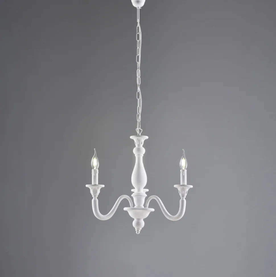 Lampadario in Legno con Paralumi a Candela Made in Italy - Siena