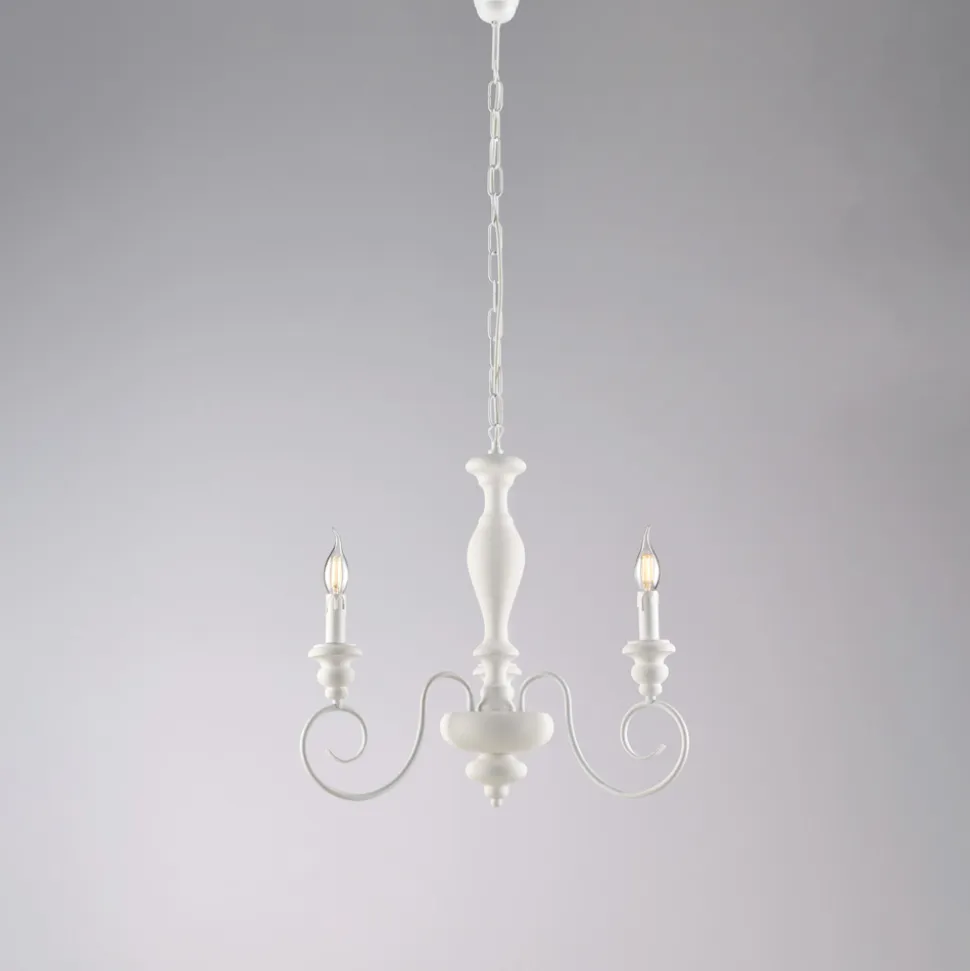 Lampadario in Legno e Ferro Laccato Made in Italy - Toscana