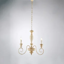 Lampadario in Legno e Ferro Laccato Made in Italy - Toscana