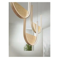 Lampadario in Metallo con Inserto Amovibile in Vetro Granigliato - Catalpa