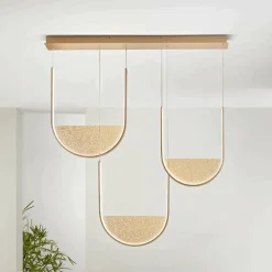 Lampadario in Metallo con Inserto Amovibile in Vetro Granigliato - Catalpa