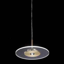 Lampadario in Metallo e Diffusore in Plexiglass Micro-Puntinato - Nora