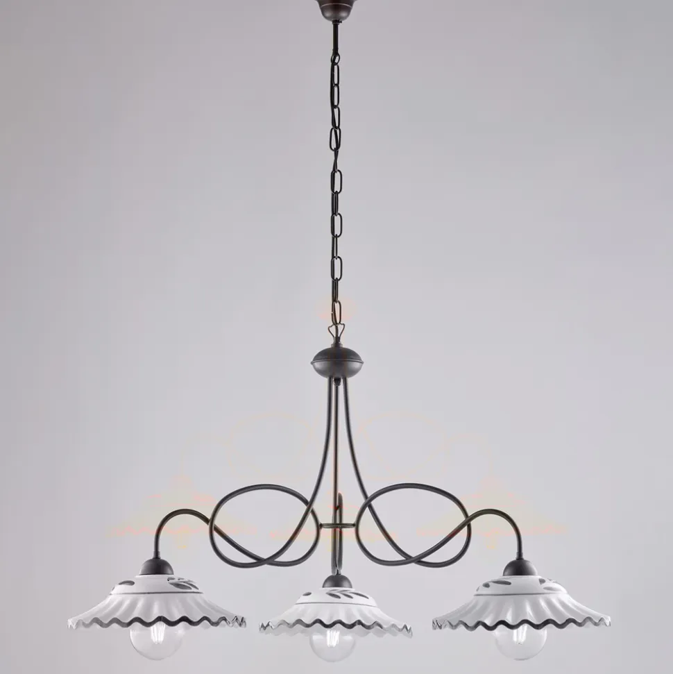 Lampadario in Metallo in Ceramica 3 Luci per Interni - Polaris